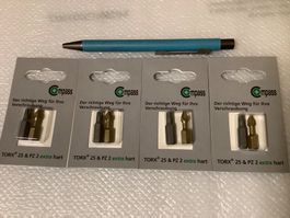 8 Bits für TORX T25 & Pozidriv PZ2, extra hart