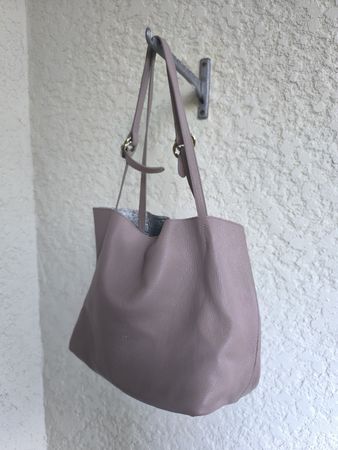 Coccinelle Handtasche Leder Velvet/Silber