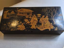 Antike Schatulle Chinoiserie Gold bemalt Europa ca 1900