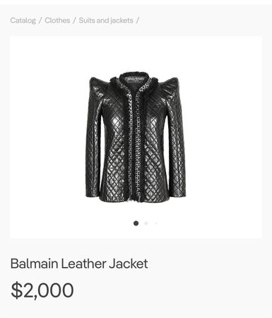 Balmain Quilted Lambskin Leather Jacket