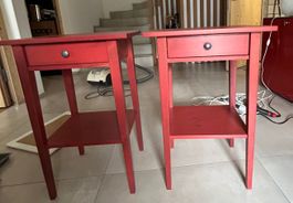 Rote Nachttischli, 2 Stk., Massivholz, Top Zustand!