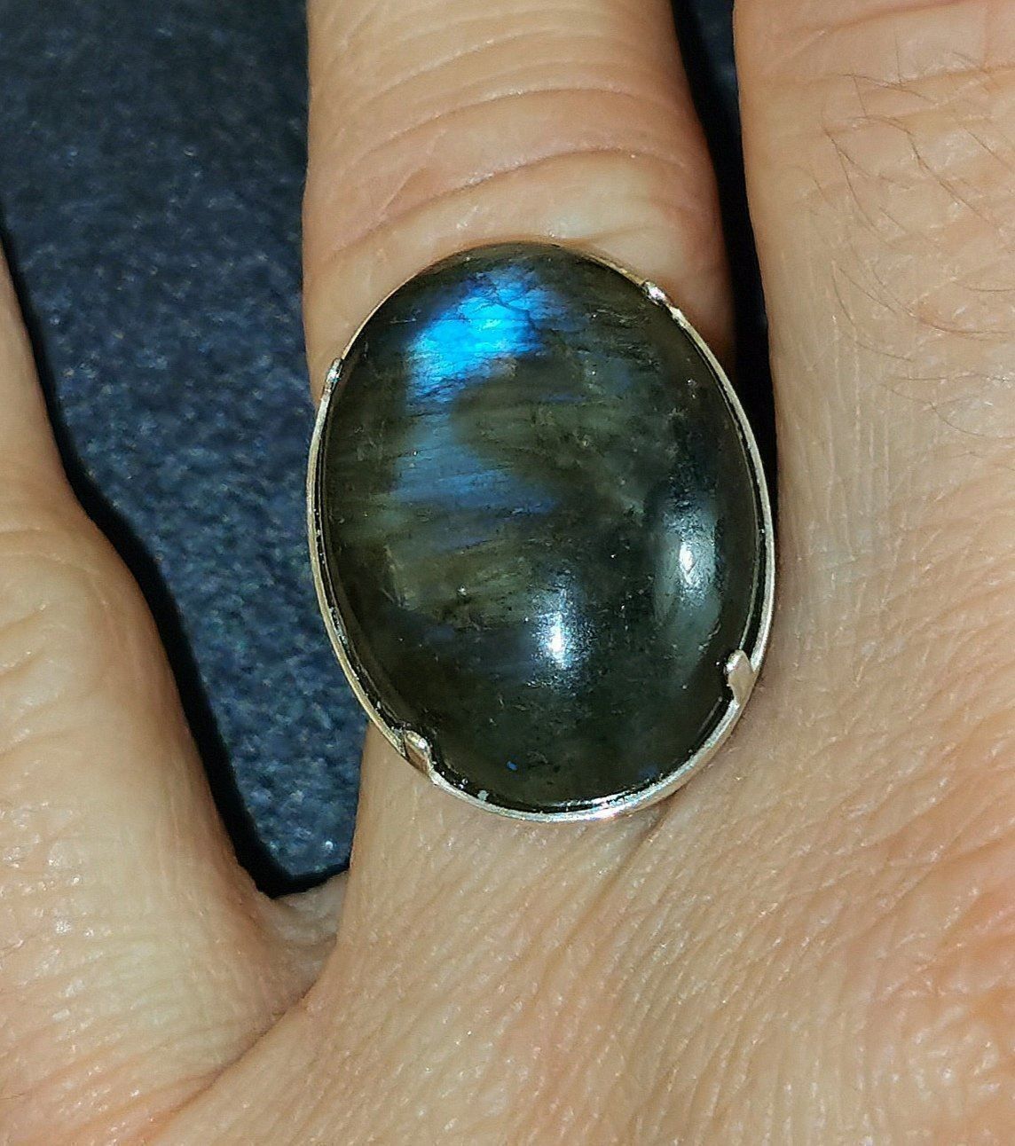 Anelli: Bague en Argent 925 et Labradorite – Nuovo e nell'imballaggio originale da Veyrier venduto da Leilazizou 1