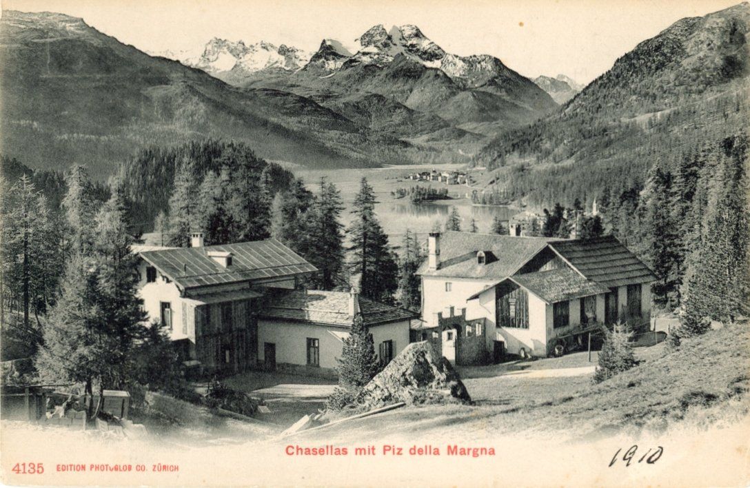 Cartoline postali: Chasellas   GR    gegen Piz della Margna – Usato da Brig venduto da Valcards54