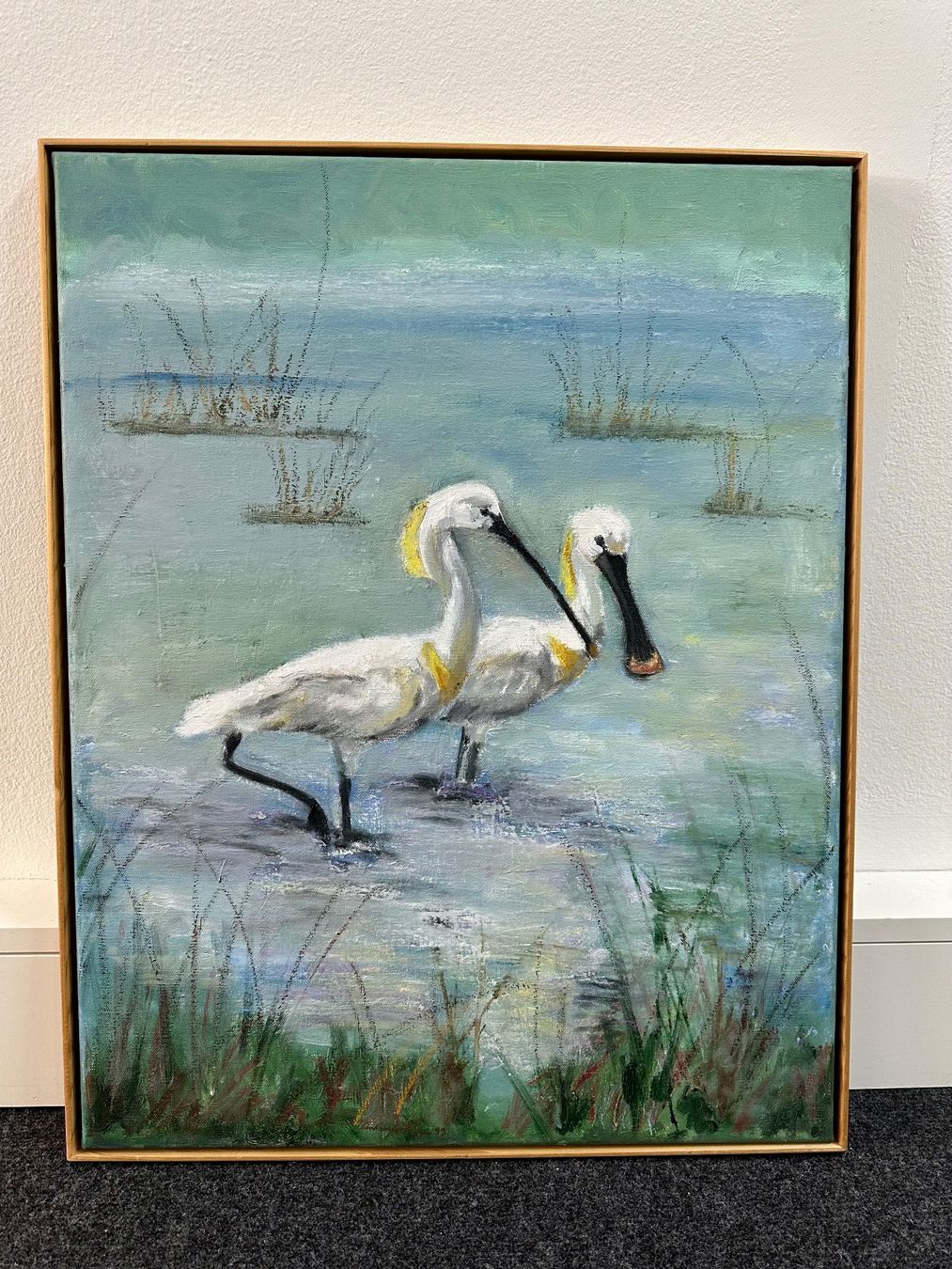 Dipinti: Ölgemälde Pelikane – Usato da Basel venduto da artthings4you