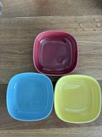 Lot de 3 coupelles carrées colorées céramique