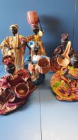 Set von 6 handgefertigten Stoffpuppen dekorativ gebraucht