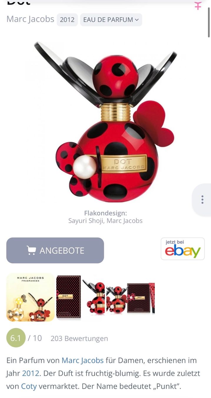 Marc Jacobs Profumi & Eau de Toilette: Dot Marc Jacobs 5ml.EDP, Rarität, eingestellter Duft – Usato da Zürich venduto da deruja 7