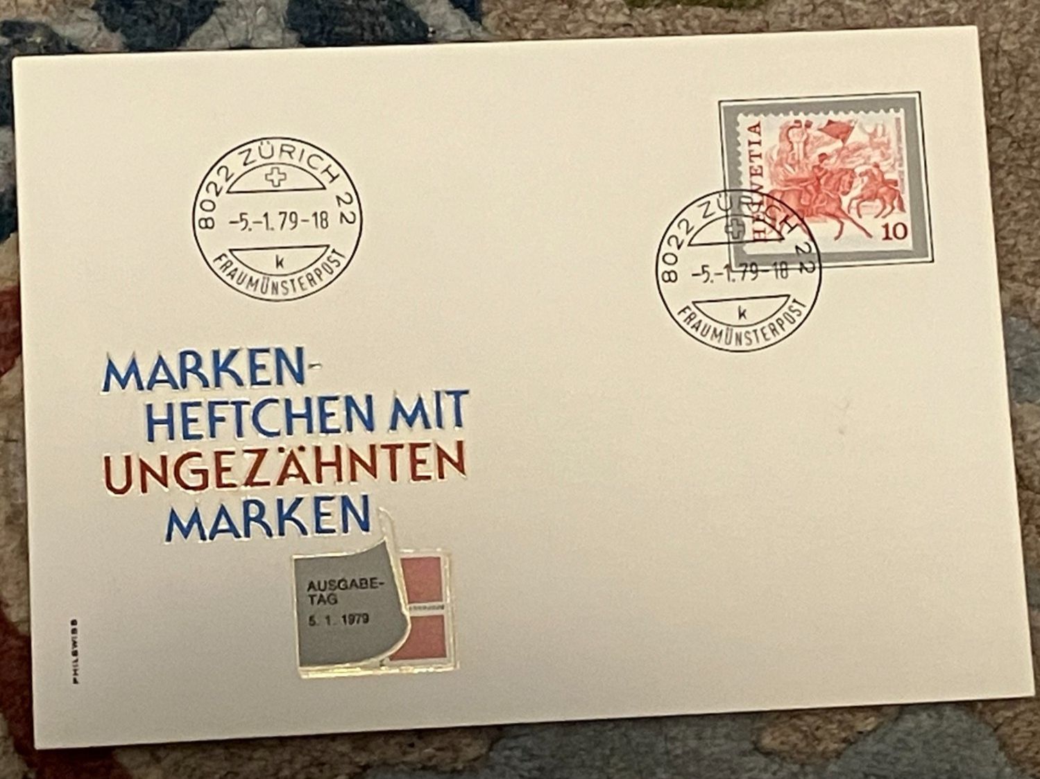 Tous les timbres: 1 FDC CH Einzelmarke 1979 Markenheftchen – Neuf (Voir description) à Koblenz par Markenhimmel