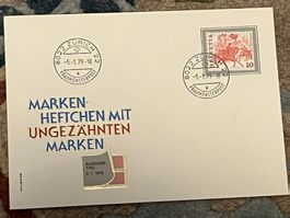 1 FDC CH Einzelmarke 1979 Markenheftchen