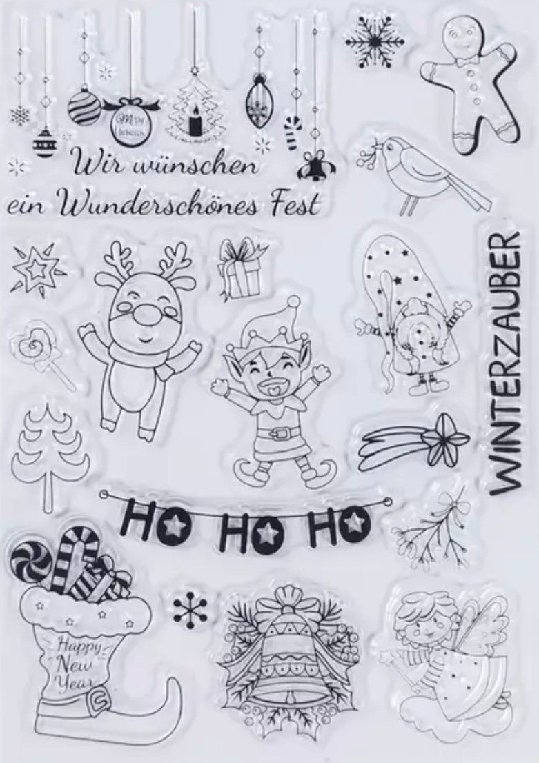 Timbri: Silikonstempel Weihnachten HoHoHo – Nuovo e nell'imballaggio originale da Kaltbrunn venduto da schere-stein-papier
