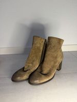 Braune Leder Stiefeletten mit Absatz