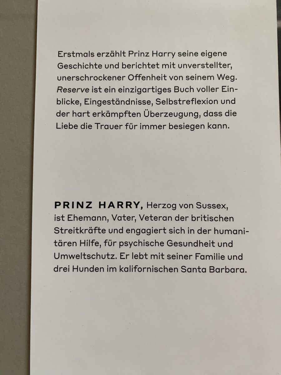 Bücher: Reserve - Prinz Harry – Gebraucht aus Schwarzenburg von Michellu 5