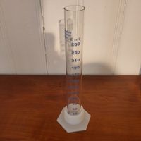 Messzylinder Glas 250 ml mit Fuss - top Zustand
