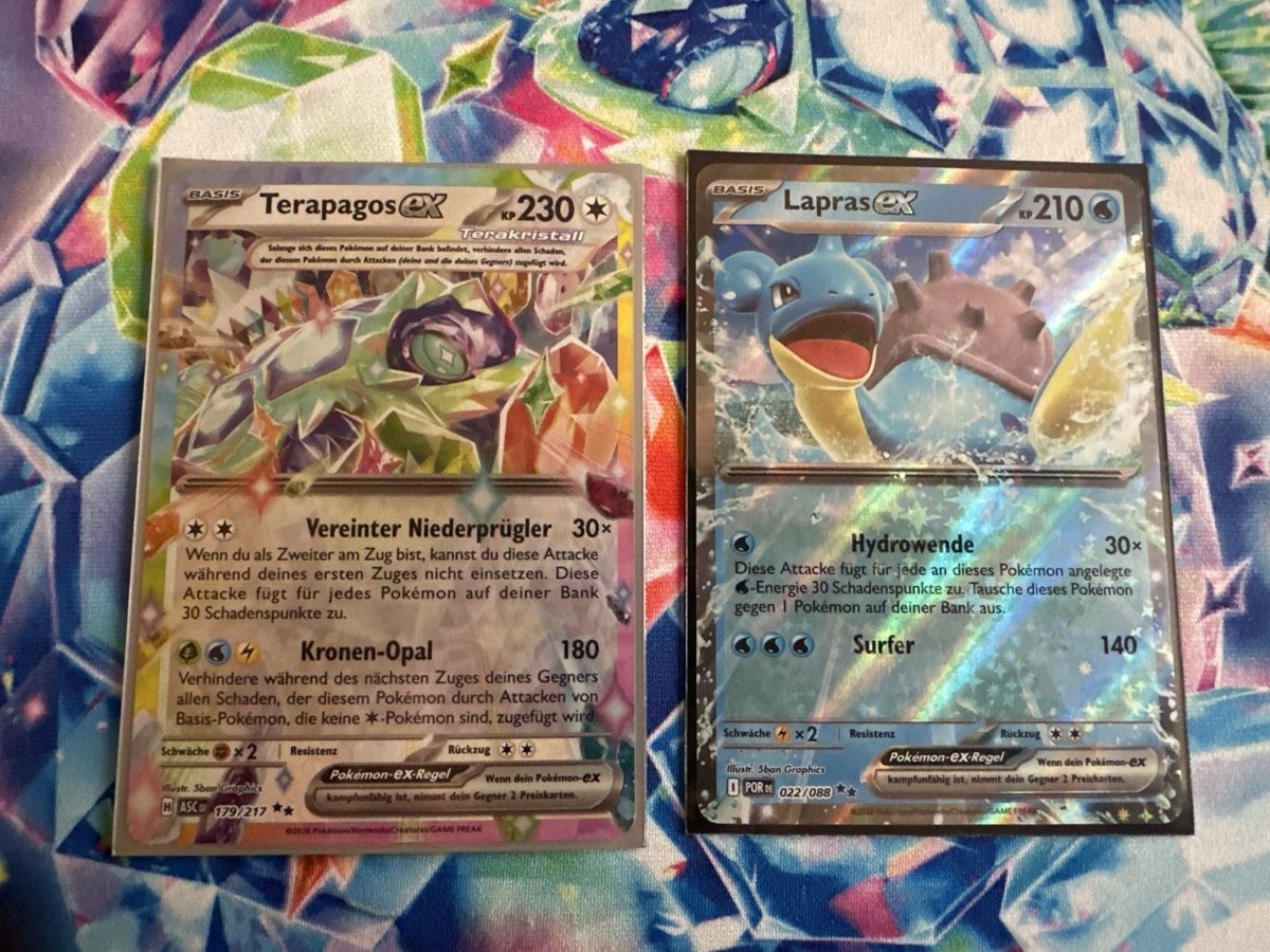 Pokémon Carte collezionabili: Terapagos EX und Lapras EX Pokémon Karten – Nuovo (secondo la descrizione) da Muttenz venduto da SarahLisa01