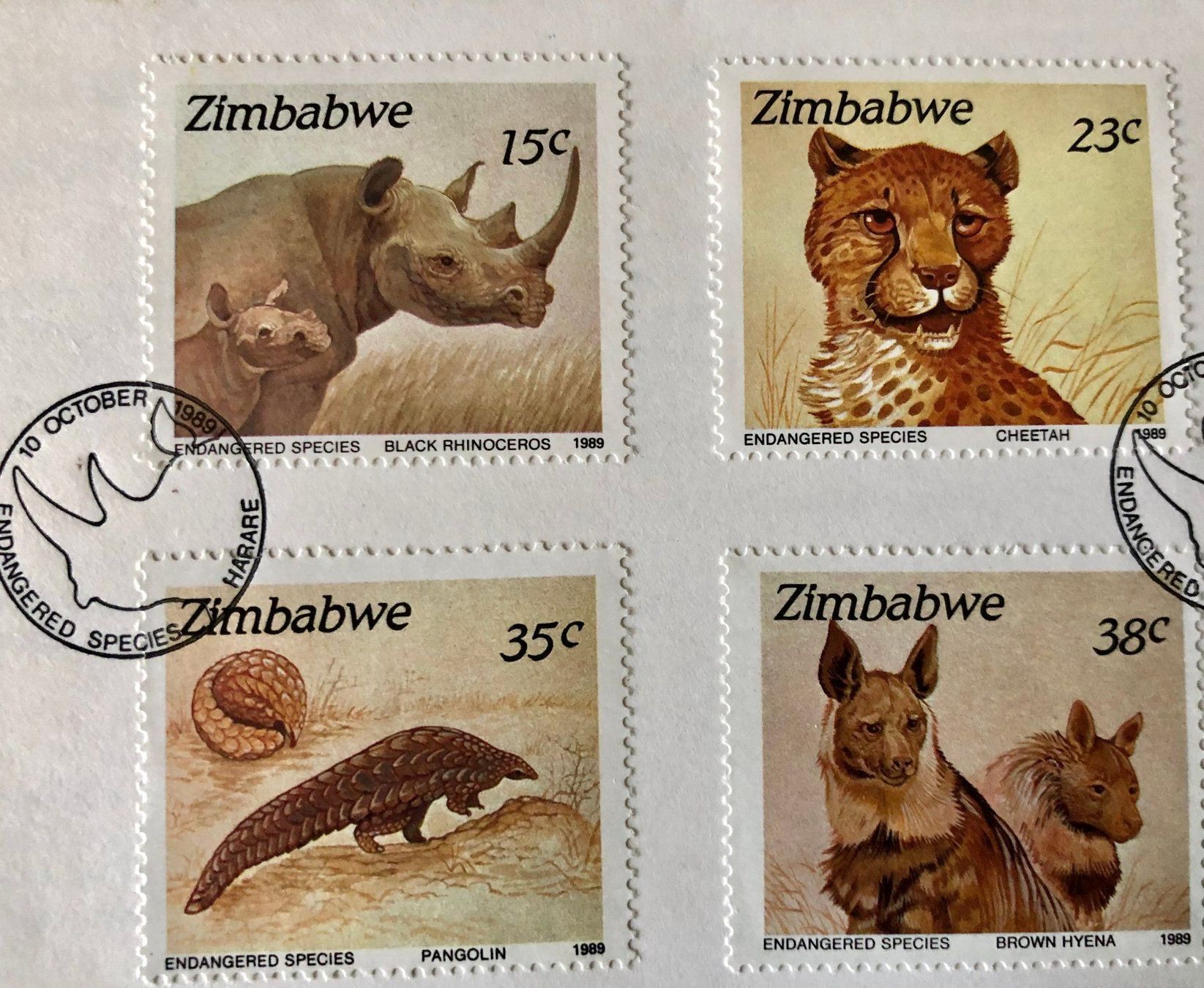 Tutti i francobolli: Briefmarken Simbabwe / Zimbawe 1989 – Usato da Röschenz venduto da Sharjah 1