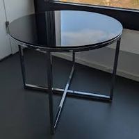 Runder Couchtisch Chrom Glasplatte Durchmesser 45cm gebra...