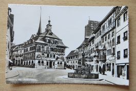Alte schöne Ansichtskarte, Stein am Rhein Rathausplatz 1954
