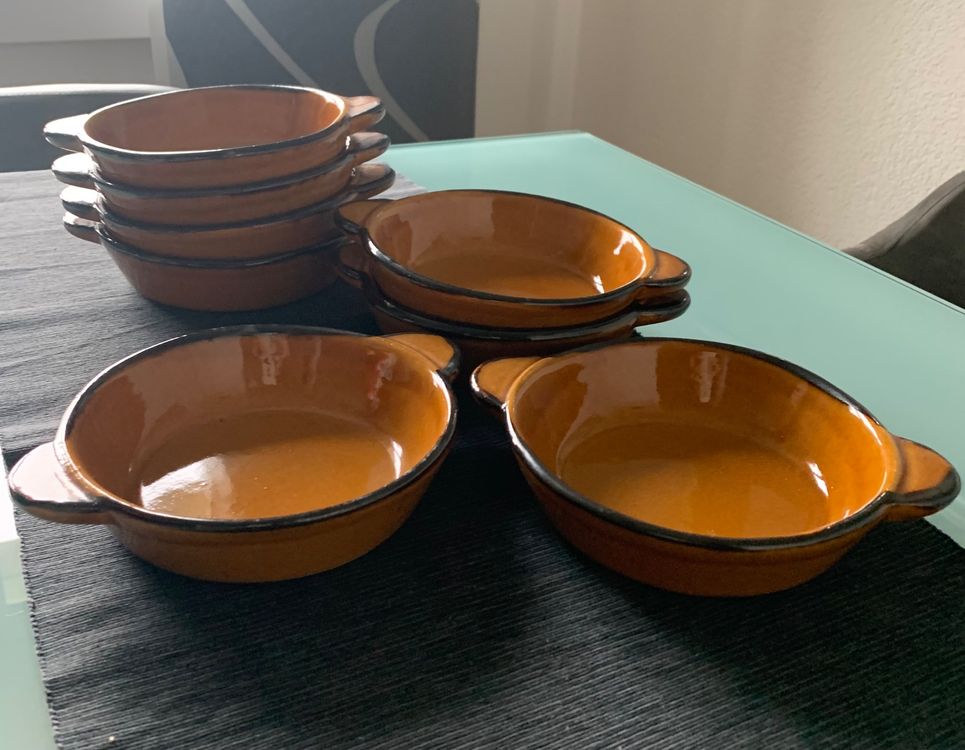 MamboCat Cazuela 6er Set – Kleine Tonschalen, 10,2 Cm Ø, 70 Ml, Glasiert, Hitzebeständig, Für Dips, Tapas, Dessert