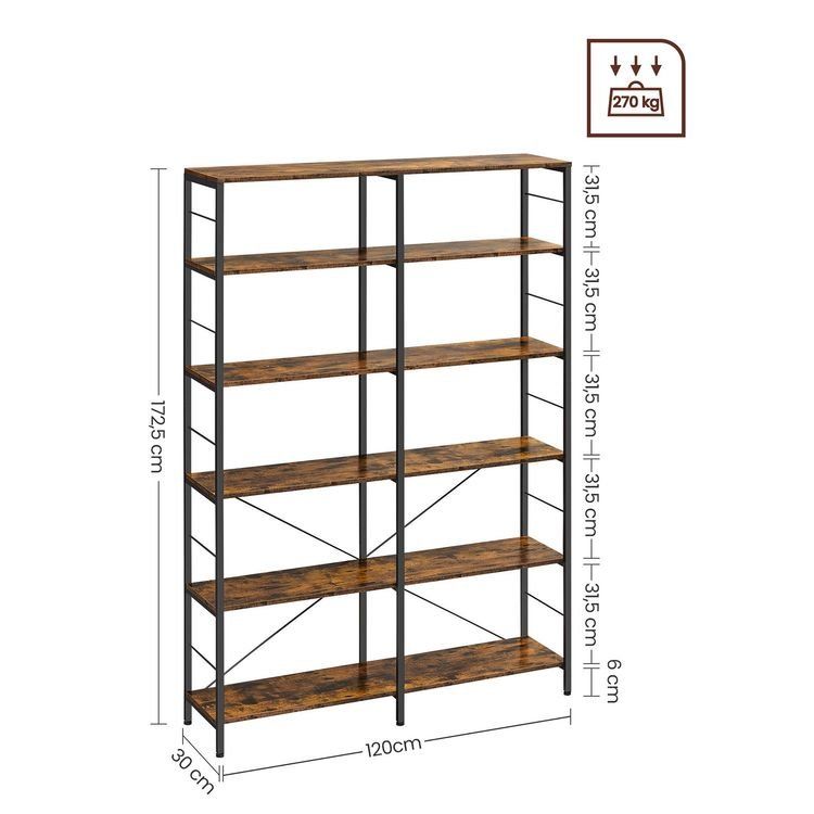 Scaffali: Bücherregal Regal mit 6 Ebenen BORDONO – Nuovo e nell'imballaggio originale da Lachen SZ venduto da MAMORU-MOEBEL 6