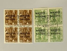 1936 Dienstmarke SDN 4er Block, Voll Stempel