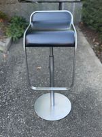 4 Lapalma Barhocker Leder schwarz / Chrom höhenverstellbar