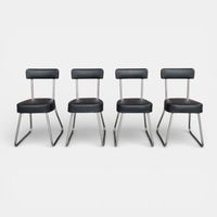 Roneo Stahlrohrstühle 4er Set // 1950er