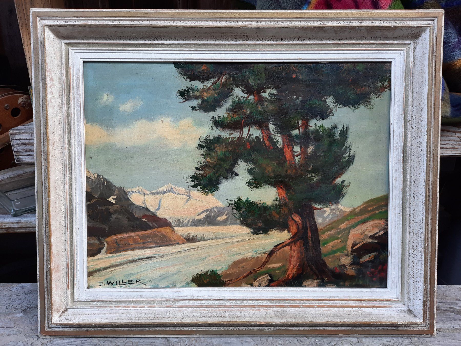 Dipinti: Landschaft, Öl auf Leinwand, J. WILLER – Usato da Weinfelden venduto da JoeBaer