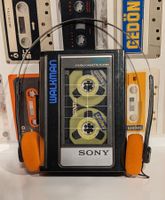 SONY WM-32 Walkman Schwarz top revidiert, vintage retro 80er