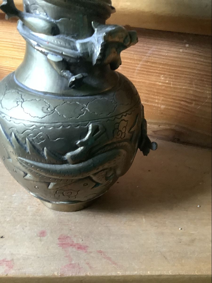 Vasen & Gefässe: Alte asiatische Metall Drachenvase – Gebraucht aus Zürich von Albatros57 4