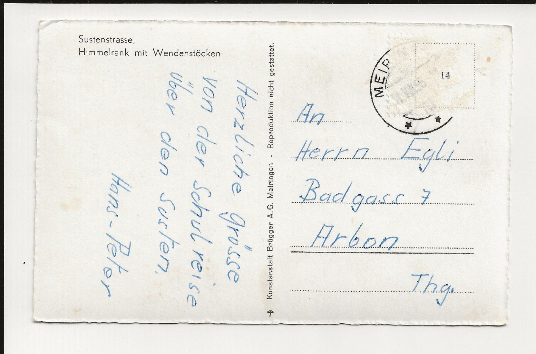 Cartes postales: AK 1955 Sustenstrasse Himmelrank – D'occasion à Greifensee par 315WDO 1