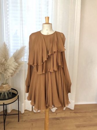Plein Sud Kleid Seide braun Grösse 36 guter Zustand