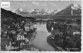 Thun und die Alpen von oben