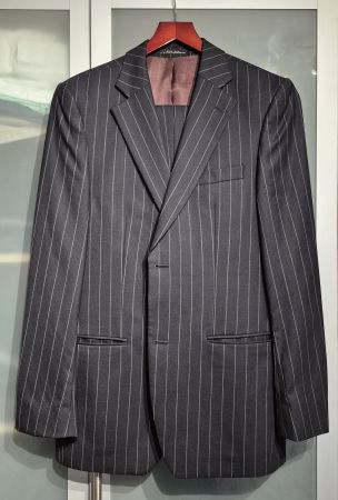 Zara Man Anzug, Grau Gestreift, Grösse 48 - Top Zustand!