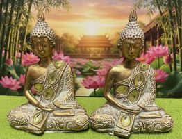 2 Stück Buddha  Figuren je 14cm hoch 9cm breit Neu!