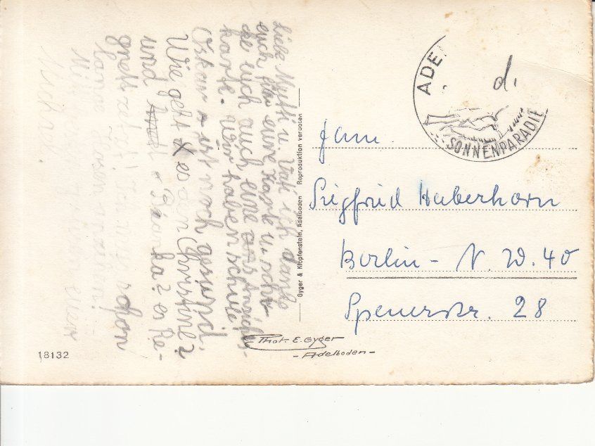 Cartoline postali: Adelboden Schwandfeldspitz ca. 1950 – Usato da Bürglen TG venduto da StampGraf 1
