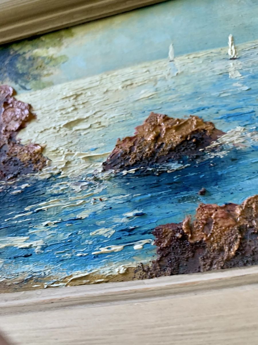 Dipinti: Gemälde mit Meerblick und Segelbooten, handsigniert. – Usato da Wallisellen venduto da Died 7