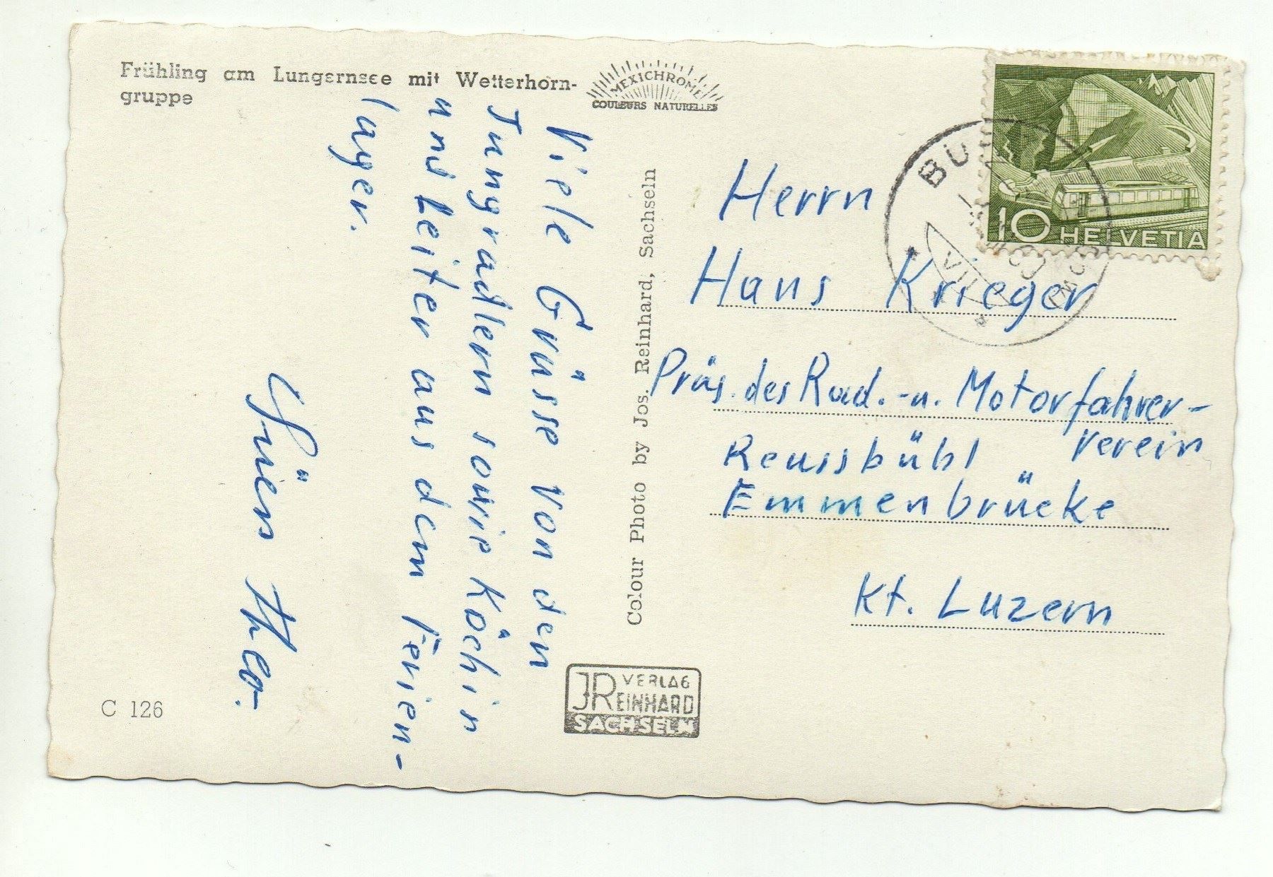 Cartoline postali: LUNGERN Frühling am Lungernsee – Usato da Jona venduto da philajona 1
