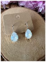 Schmuck Ohrringe Tropfen Weiss Kristall Neu
