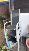 Gartenstuhl Polyester Aluminium weiss/schwarz Stapelstuhl