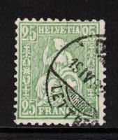 1881 Sitzende Helvetia Nr. 49 (Faserpapier) ʘ gestempelt