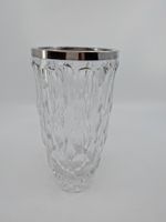 Kristallglas Vase mit Silberrand, Silber 800