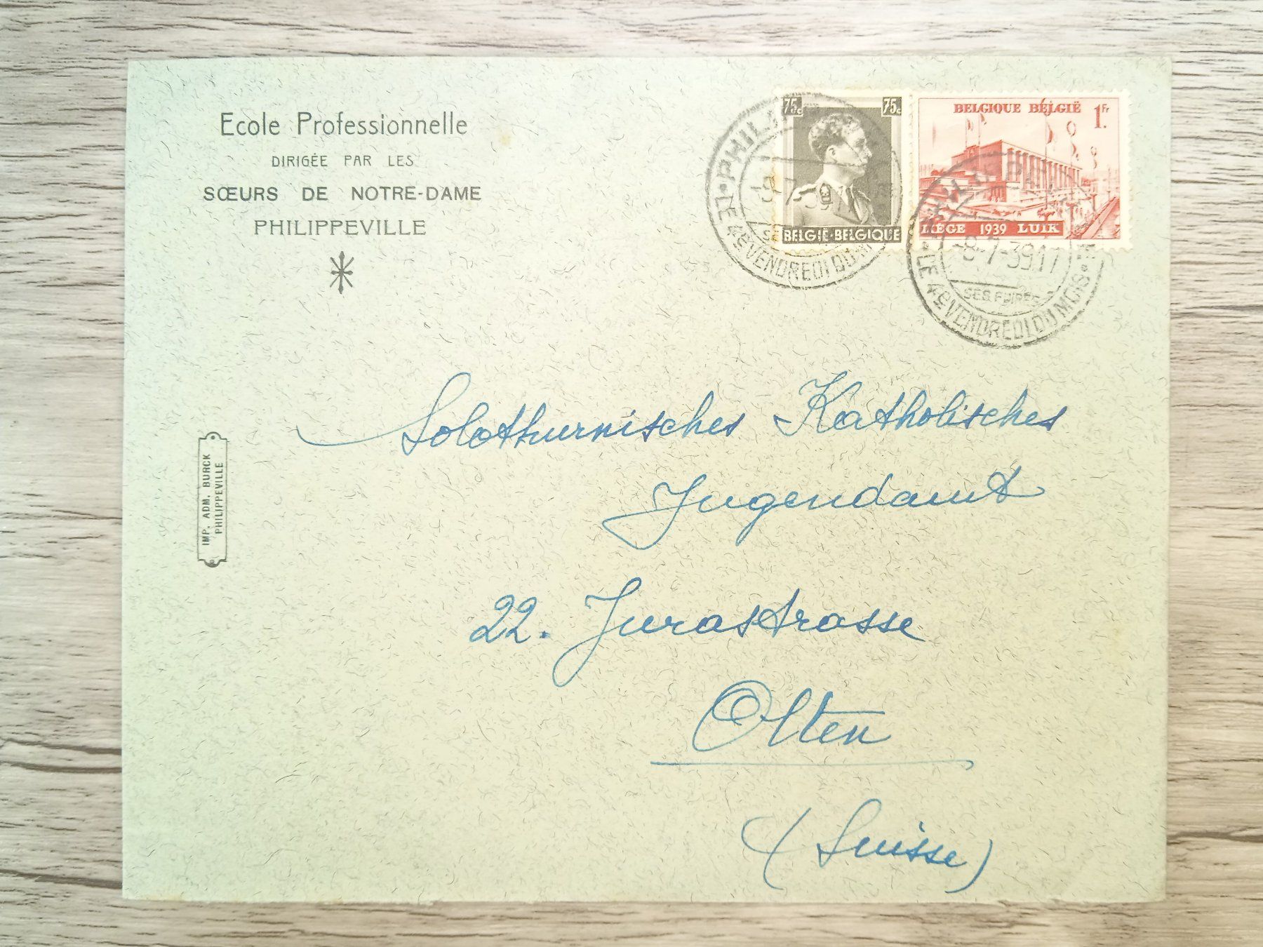 Tutti i francobolli: TR69 Enveloppe + Timbre Belgique 1939 – Usato da Cousset venduto da Patrick_Collections