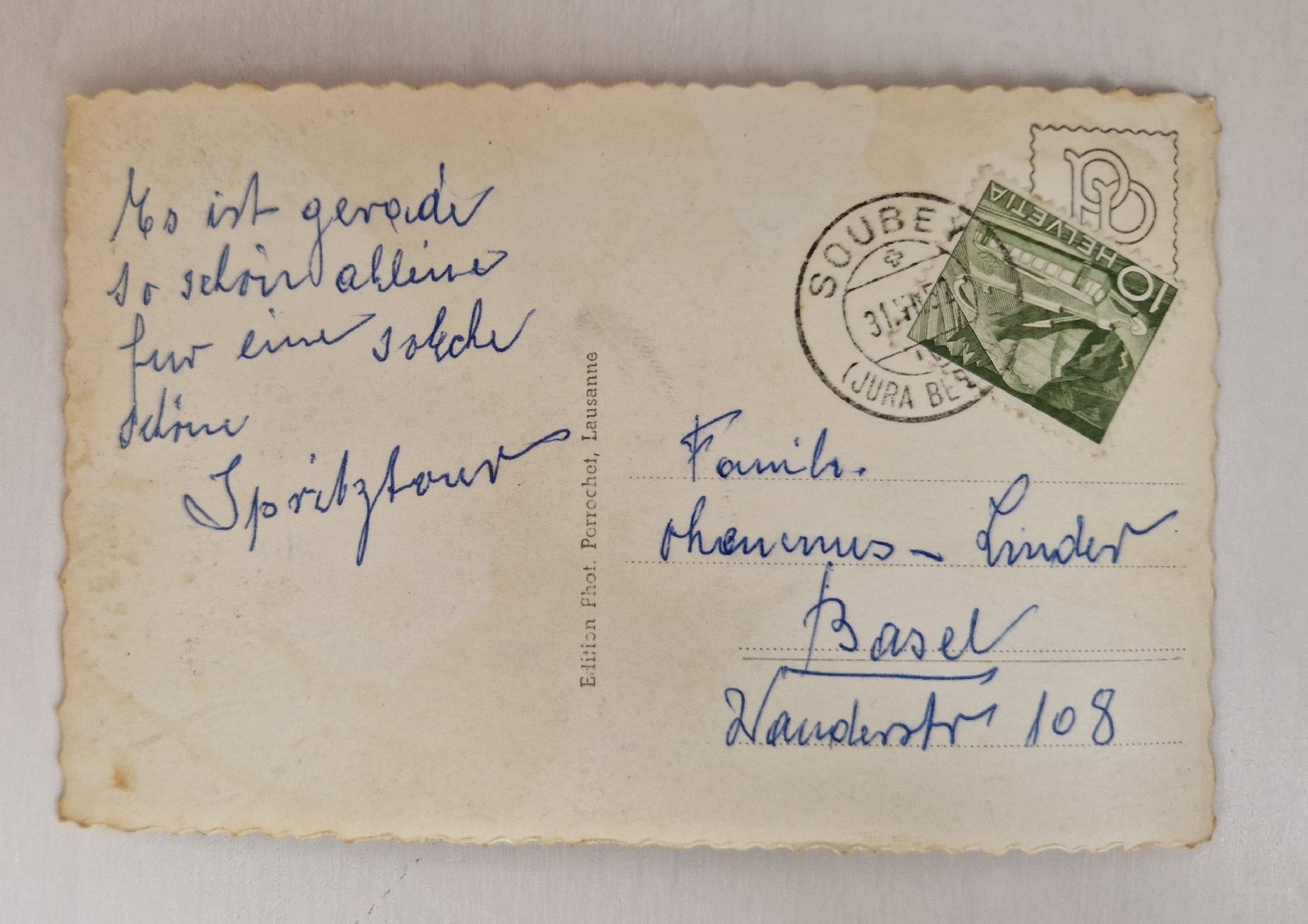Cartoline postali: Soubey 1952 – Usato da Ebikon venduto da Donar50 1