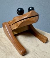 Vintage Notiz-Zettelhalter Frosch Holz