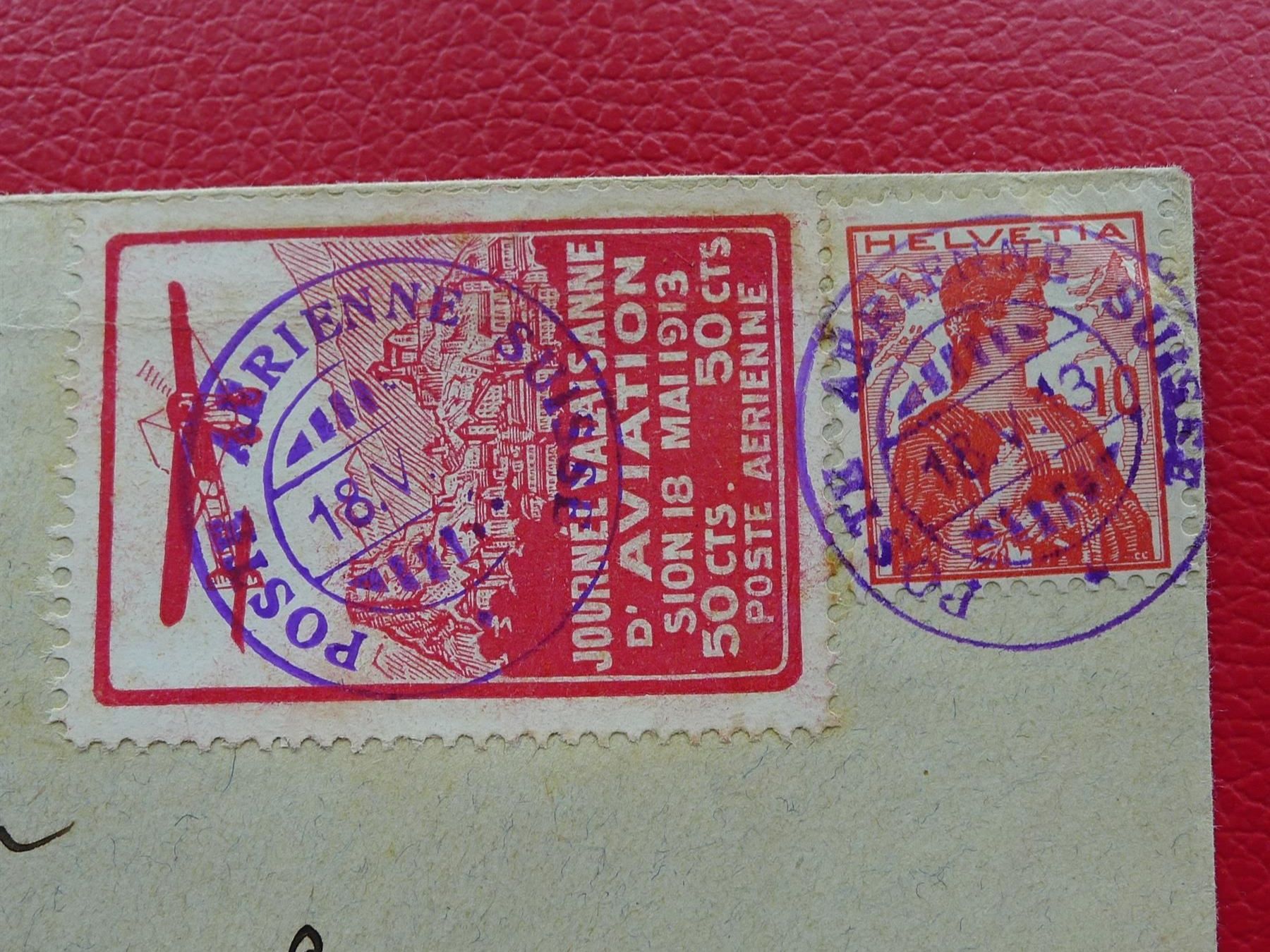 Tutti i francobolli: 1913, seltener Vorläufer X oder Xa (SION) Brief, Kat: 3000.- – Usato da Sursee venduto da Luzernerraute 1