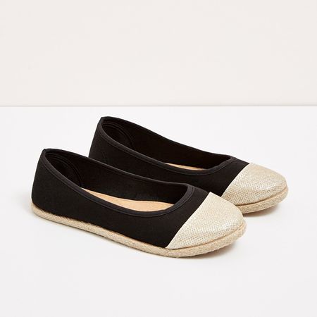 MOODO Espadrille Shoes paillette dorée Noir 37 Schwarz Gold
