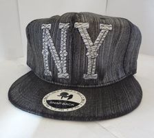 Basecap New York Gestickt genäht SILBER USA Baseball Mütze