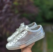 COMMON PROJECTS SNEAKER SCHUHE WOMAN LEDER SILBER 38 SCHUH