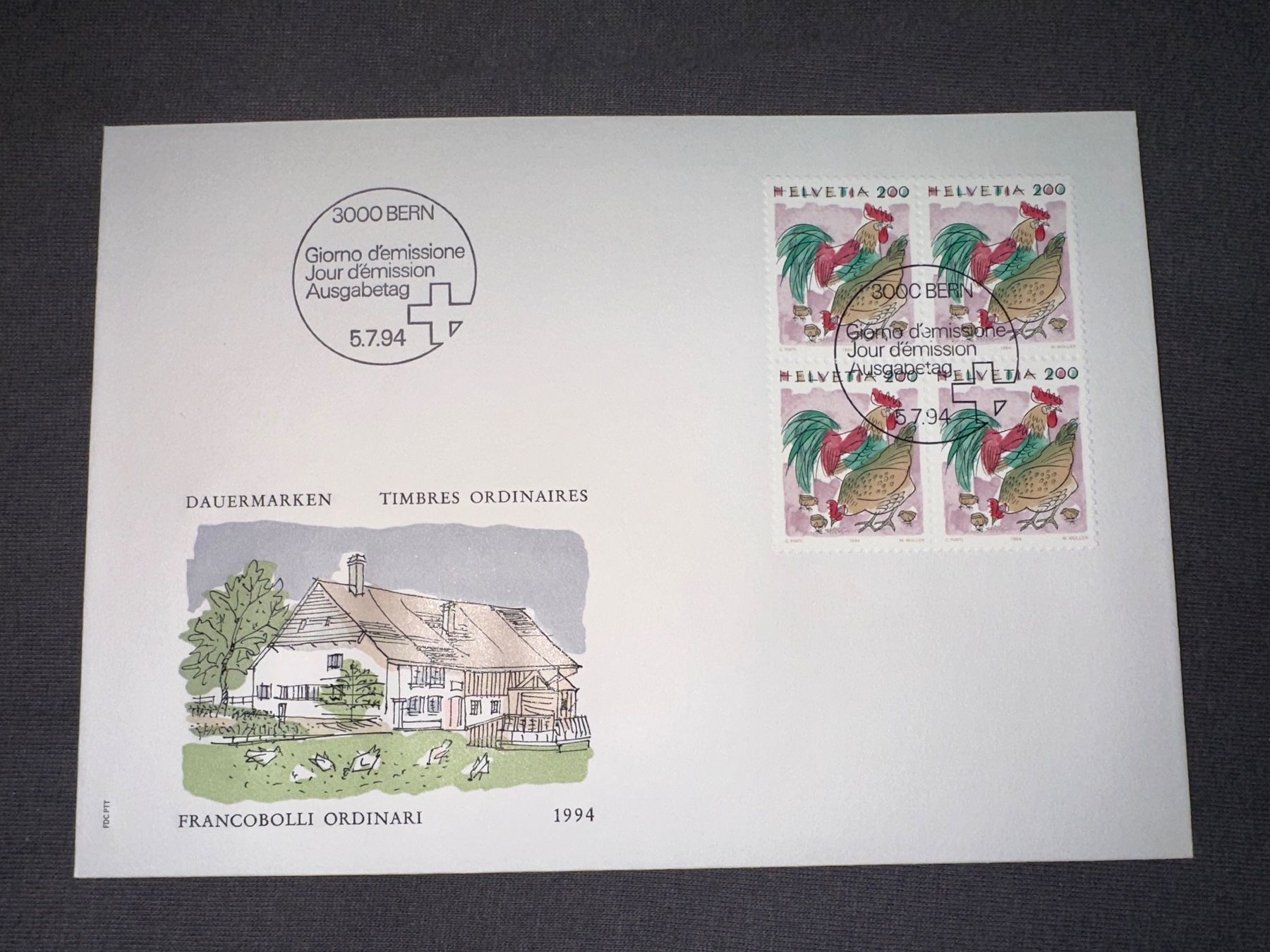 Tutti i francobolli: 1994 FDC Ersttagumschlag – Usato da Stettfurt venduto da 2442