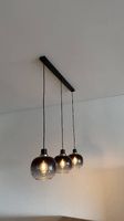 Pendelleuchte mit 3 Rauchglas-Schirmen, ohne Leuchtmittel